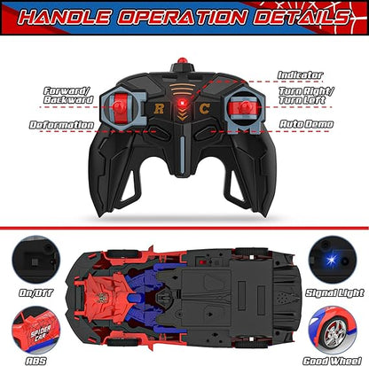 BLUEJAY Transform Rc Cars for Boys 4-7 8-12, 2.4Ghz Remote Control Car 1:18 Scale Transforming Robot, One-Button Deformation 360° Rotation Car Toy Gifts for Boys 3-5 nirvanaguru