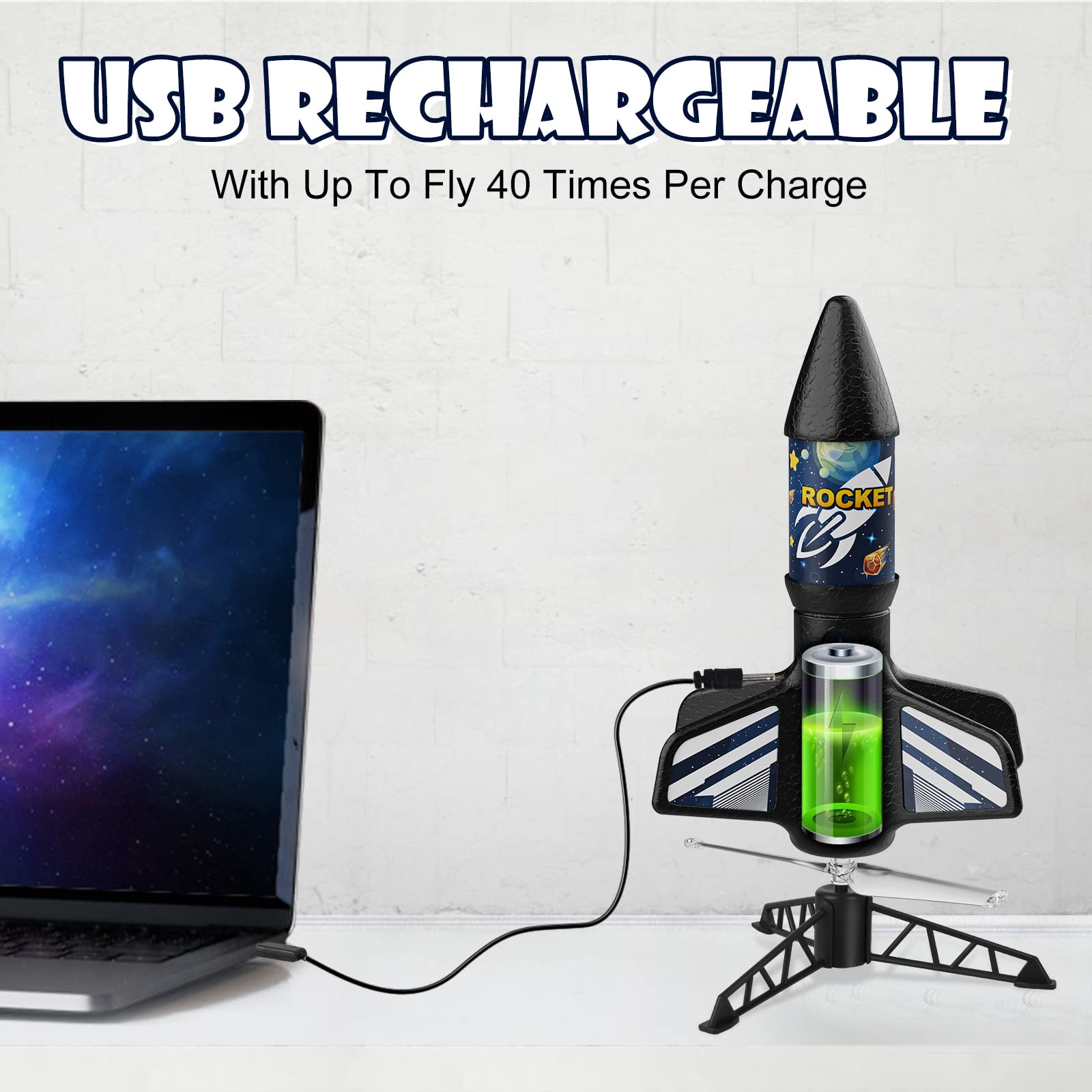 Rocket Launcher for Kids, Self Launching Motorized Air Rocket Toy, Outdoor Toys for Ages 8-12, Model Rockets with Parachute Safely Land, Spaceship Launch up to 200 ft Birthday Gifts for Boys Nirvana Guru