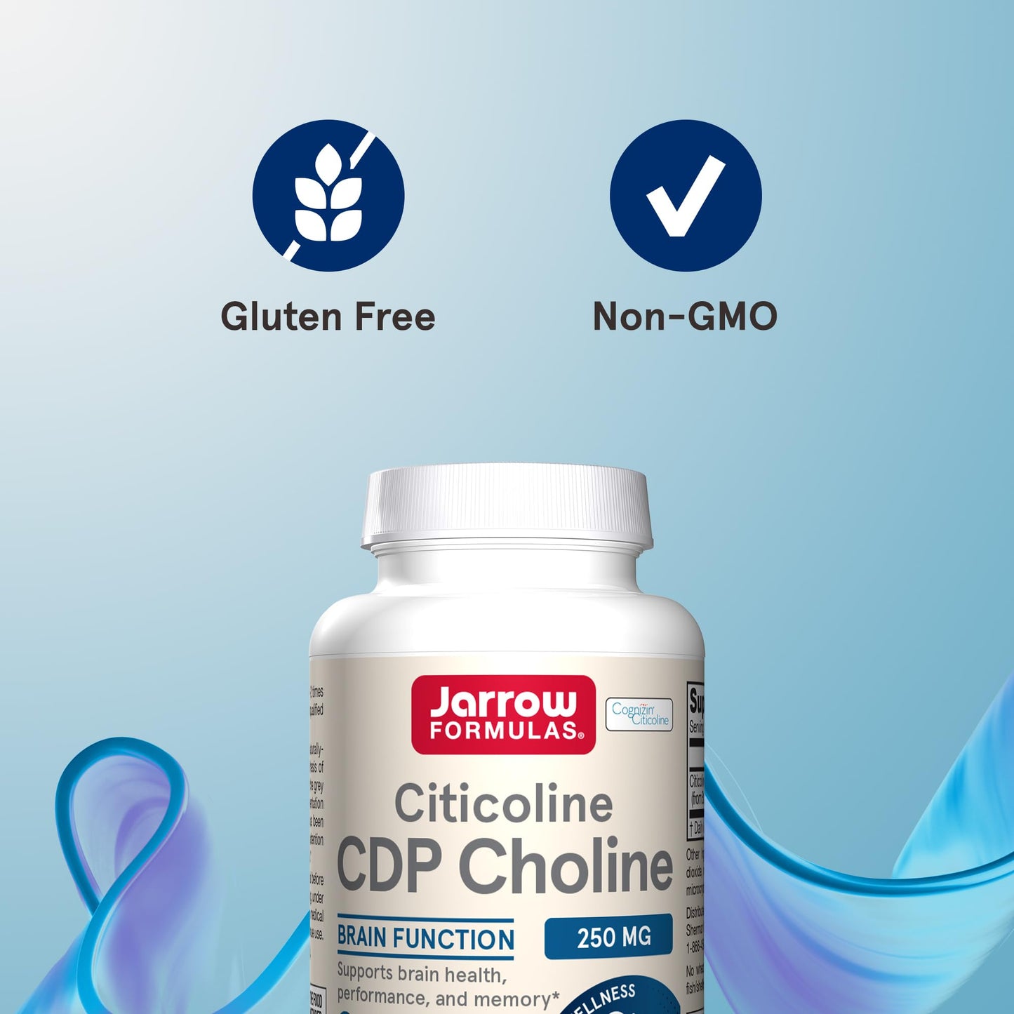 Jarrow Formulas Citicoline CDP Choline 250 MG, CDP Choline Supplement Supports Brain Health, Performance and Memory, 120 Capsules, Up to a 120 Day Supply - Nirvana Guru