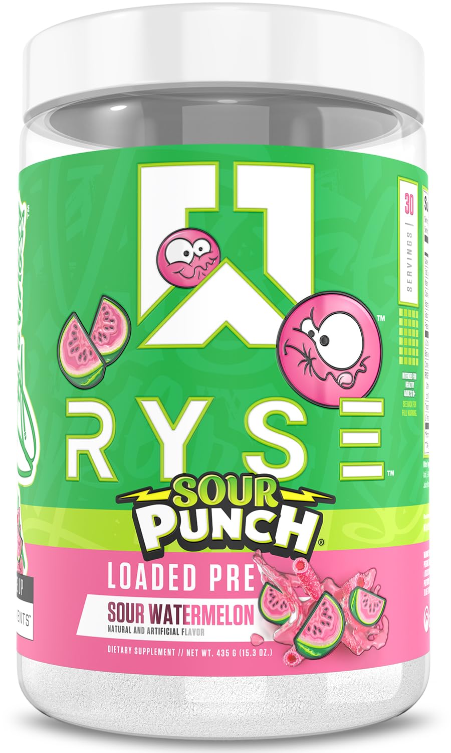RYSE Loaded Pre Workout Powder - Ring Pop Cherry - Daily Pre-Workout for Men & Women with 325mg Caffeine, Beta Alanine, and Citrulline for Pump, Focus, and Energy - 30 Servings Nirvana Guru