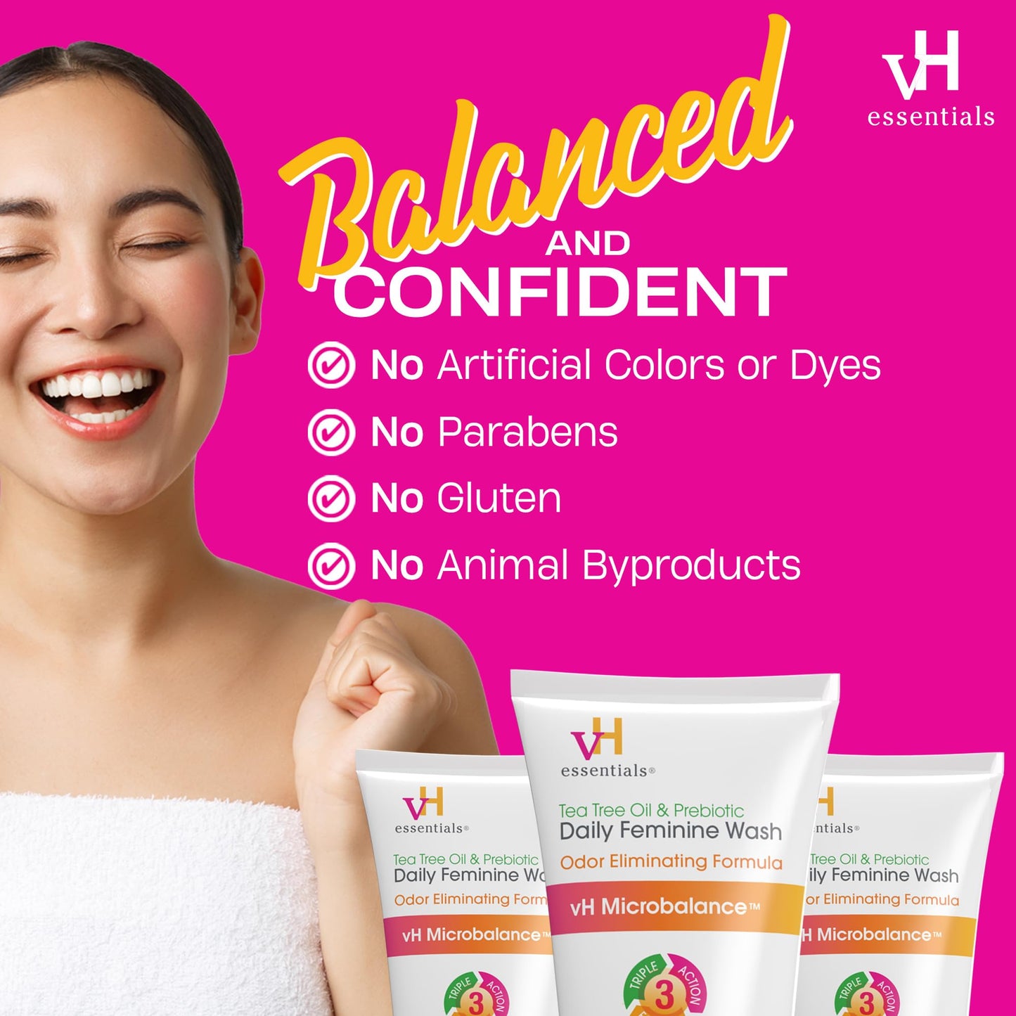 vH essentials, Ph Balanced Daily Feminine Wash, Tea Tree Oil & Prebiotic, 6, Fl Oz, (Pack Of 1) 54306 Clear Nirvana Guru
