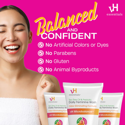 vH essentials, Ph Balanced Daily Feminine Wash, Tea Tree Oil & Prebiotic, 6, Fl Oz, (Pack Of 1) 54306 Clear Nirvana Guru