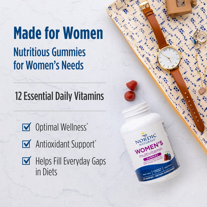 Nordic Naturals Men's Multivitamin Gummies, Mixed Berry - 60 Gummies - Support for Healthy Bones, Blood Vessels, Energy & Immunity - Non-GMO, Vegetarian - 30 Servings - Nirvana Guru