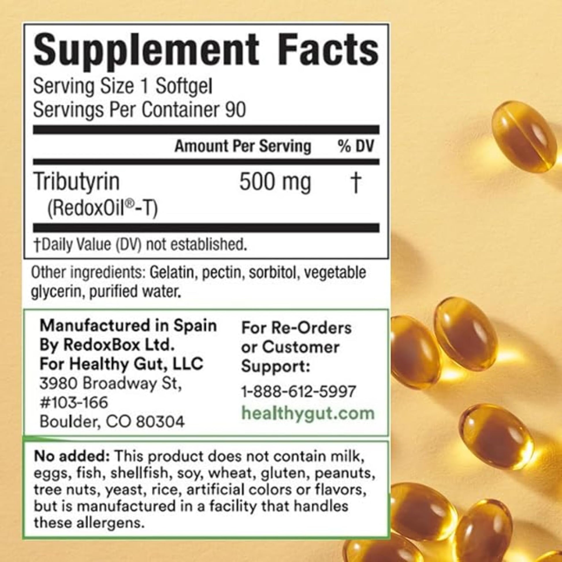 Tributyrin-X | Most Bioavailable Butyrate Postbiotic for Gut Health & Leaky Gut Support | 99% Pure w/Zero Odor | 30 Softgels Nirvana Guru