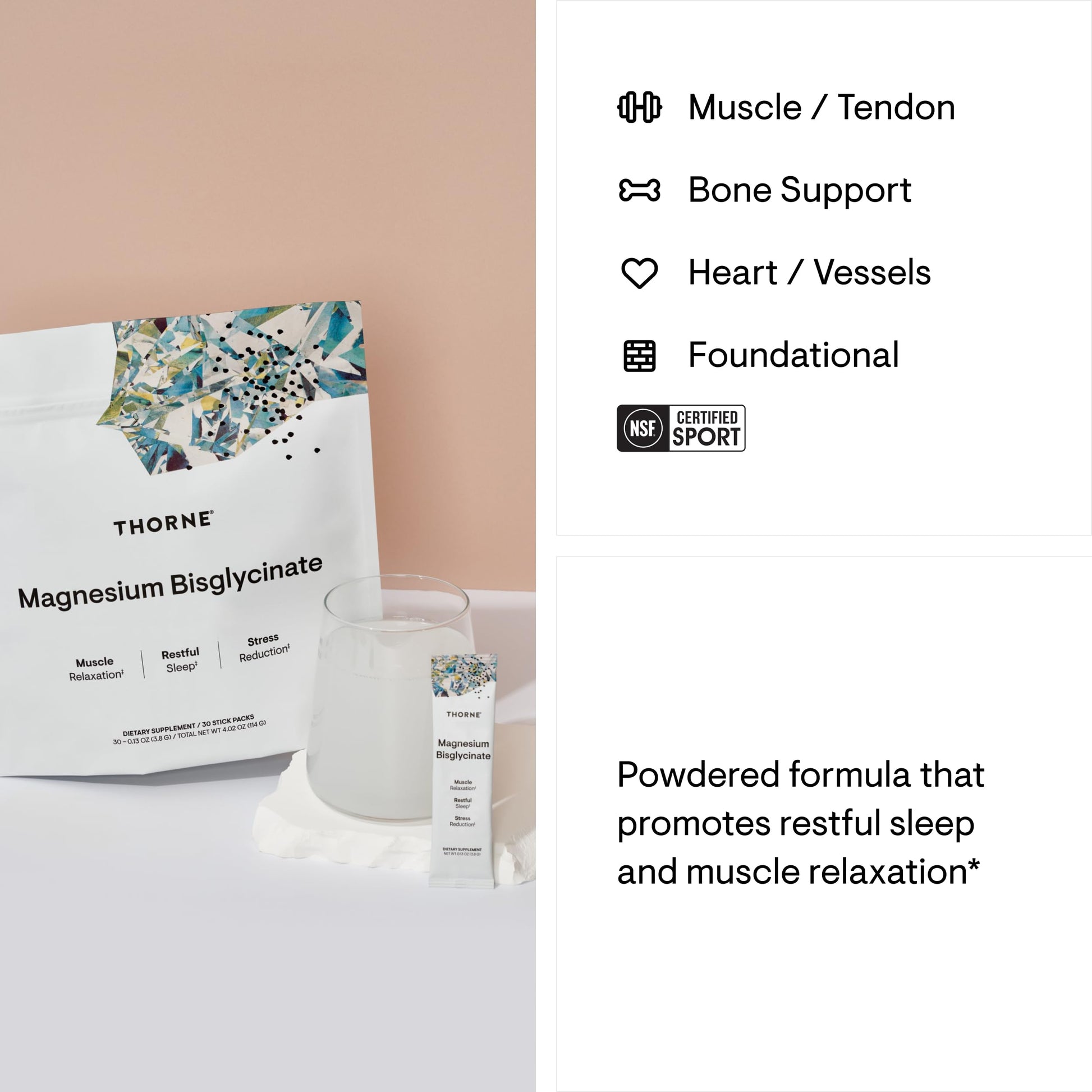 THORNE - Magnesium Bisglycinate - Powdered Magnesium Formula - Support Restful Sleep, Muscle Relaxation, Heart Health, and Metabolism* - NSF Certified for Sport - 60 Servings - 6.5 Oz Jar - Nirvana Guru