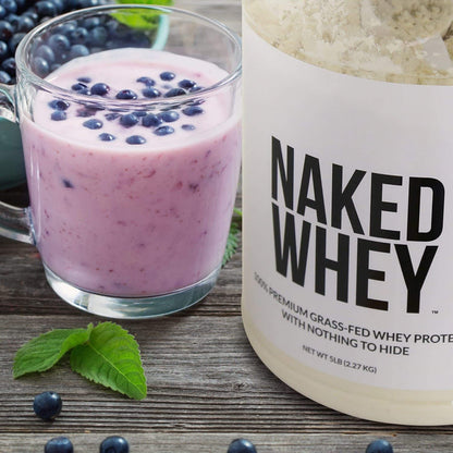 NAKED Whey Vanilla Protein Powder - Only 3 Ingredients - Grass Fed Whey Protein Powder, Vanilla Flavor, and Organic Coconut Sugar, No GMO, No Soy, and Gluten Free - 24 Servings