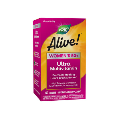 Nature’s Way Alive! Vitamins for Women 50 Plus, Complete Multivitamin, High Potency Formula, with Methylated B12, Gluten-Free, 60 Tablets Nirvana Guru