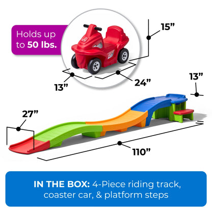 Step2 Up & Down Roller Coaster Kids Ride On Toy, Push Car, Indoor/Outdoor Playset, Made of Durable Plastic, Max Weight 50 lbs., For Toddlers 2-5 Years Old, Multicolor Nirvana Guru