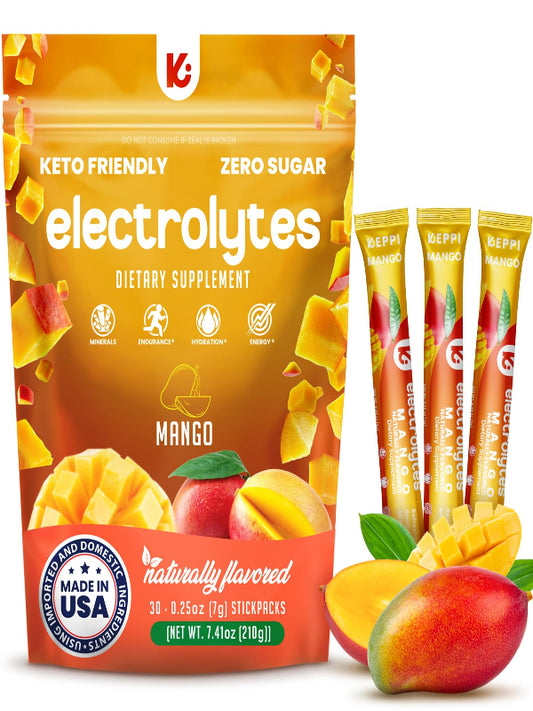Keppi Electrolytes Powder Packets Assorted Flavors – Sugar Free Hydration Drink Mix with Potassium, Magnesium, Sodium – 30 Hydration Packets – Keto, Vegan, Fasting-Friendly, Zero Calorie - Nirvana Guru