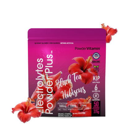 PowerVitamin Lemonade Electrolytes Powder No Sugar for Daily Energy - Keto Electrolytes - Hydration Powder with 1000mg Potassium, 120mg Calcium, Magnesium, Organic Vitamin C, 100 Servings