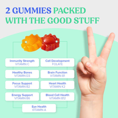 First Day Kids Multivitamin Gummies Age 4+, Strawberry & Orange - Kids Vitamins Multivitamin Gummy A C D3 K2 B1 B2 B6 B12 Folate, Immunity & Brain Function, Vegan - 30 Day Supply, Packaging May Vary Nirvana Guru