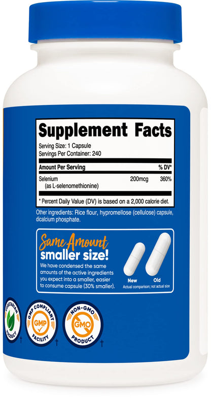 Nutricost Selenium 200mcg, 240 Vegetarian Capsules, Non-GMO, Gluten Free L-Selenomethionine Nirvana Guru