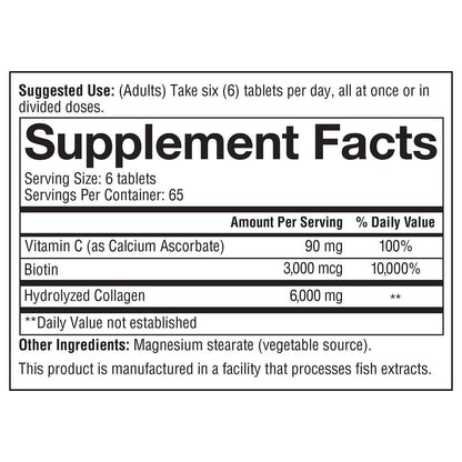 Youtheory Collagen Plus Biotin, 390 Tablets - Nirvana Guru