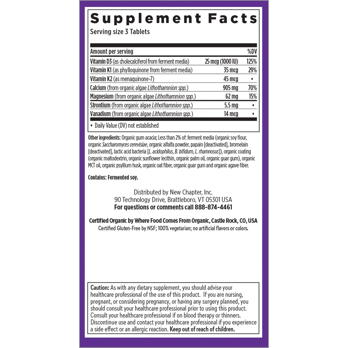 New Chapter Calcium Supplement - Bone Strength Organic Calcium with Magnesium, Vitamin D3+K2, 70+ Trace Minerals for Bone Health, Gluten Free, Easy to Swallow Slim Tablets - 120 Count Nirvana Guru