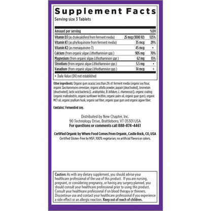 New Chapter Calcium Supplement - Bone Strength Organic Calcium with Magnesium, Vitamin D3+K2, 70+ Trace Minerals for Bone Health, Gluten Free, Easy to Swallow Slim Tablets - 120 Count Nirvana Guru
