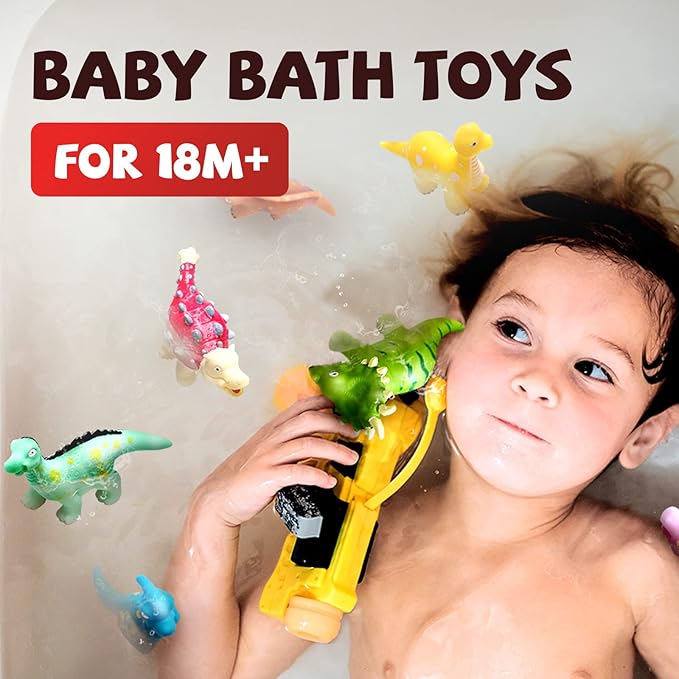 Hely Cancy Dinosaur Bath Toys - No Hole Bath Toys for Kids,Baby Bath Toys for Shower Water Pool Toys nirvanaguru