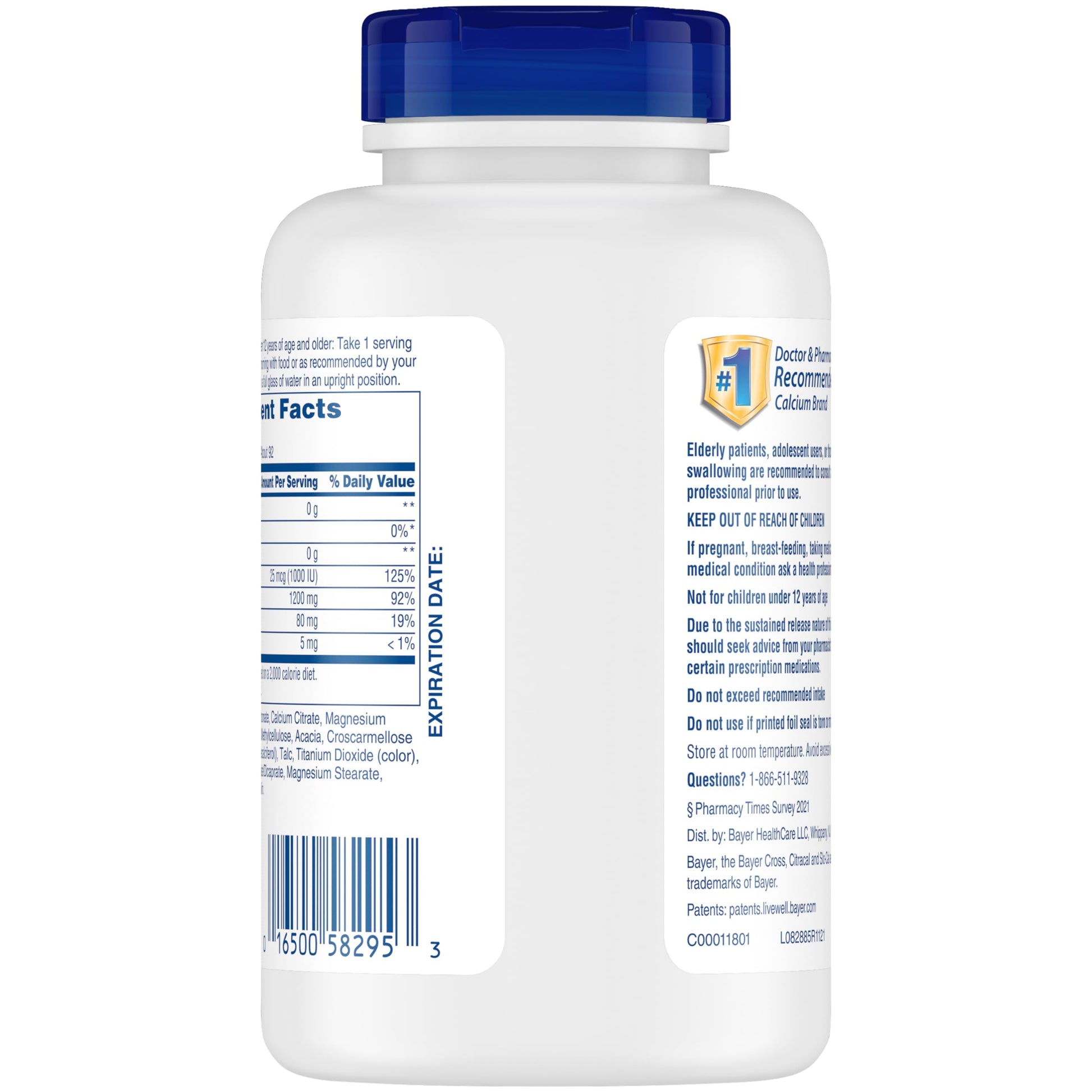 Citracal Slow Release 1200, 1200 mg Calcium Citrate with Vitamin D (1000 IU), Vitamin D3, Bone Health Support, Calcium Supplement for Ages 12+, 185 Count Nirvana Guru
