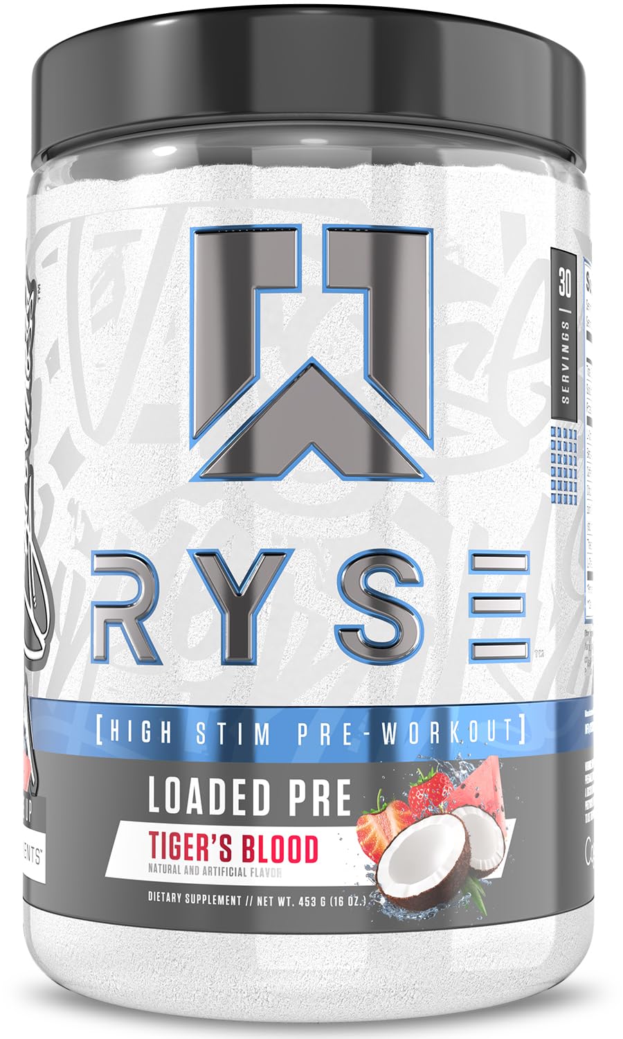 RYSE Loaded Pre Workout Powder - Ring Pop Cherry - Daily Pre-Workout for Men & Women with 325mg Caffeine, Beta Alanine, and Citrulline for Pump, Focus, and Energy - 30 Servings Nirvana Guru
