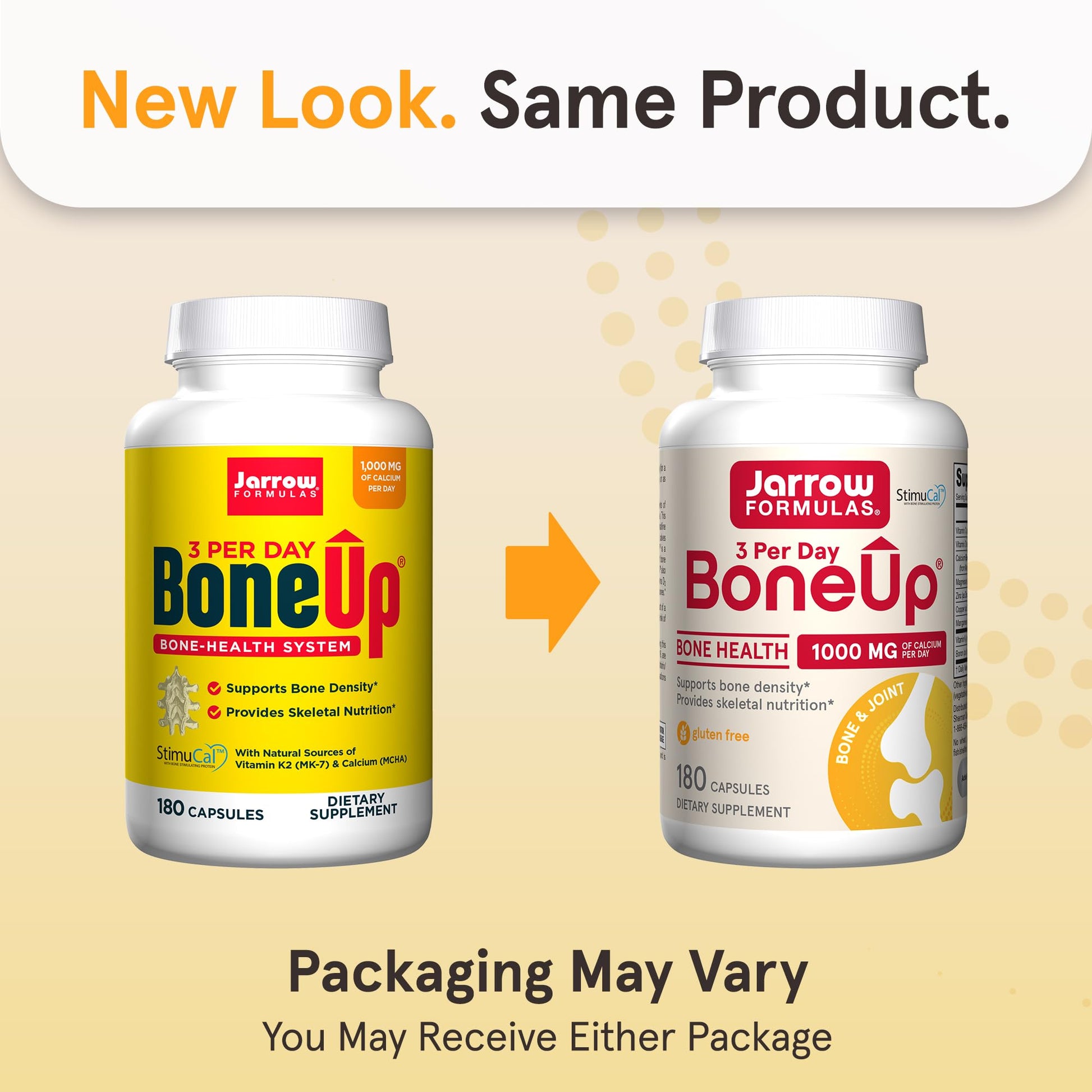 Jarrow Formulas BoneUp Three Per Day For Bone Support and Skeletal Nutrition, Includes Vitamin D3, K2 (as MK-7) and 1000 mg of Calcium Per Day, 180 Capsules, 60 Day Supply - Nirvana Guru