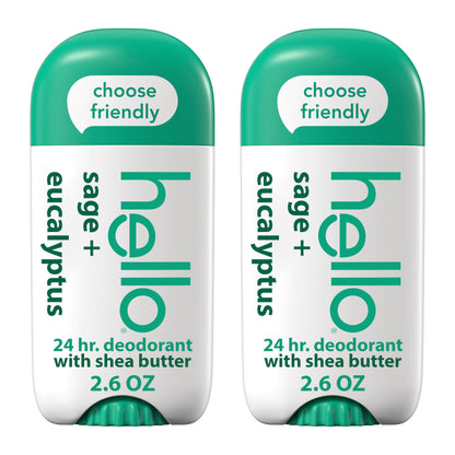 hello Sweet Coconut Deodorant With Shea Butter for Women + Men, Aluminum Free, Baking Soda Free, Parabens Free, 24 Hour Odor Protection, 2.6 Ounce, 2 Pack Nirvana Guru