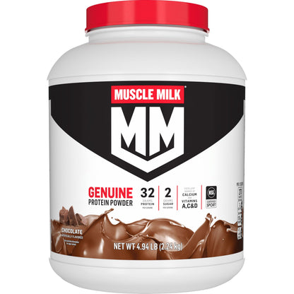 Muscle Milk Genuine Protein Powder, Chocolate, 1.93 Pounds, 13 Servings, 32g Protein, 2g Sugar, Calcium, Vitamins A, C & D, NSF Certified for Sport, Energizing Snack, Packaging May Vary Nirvana Guru