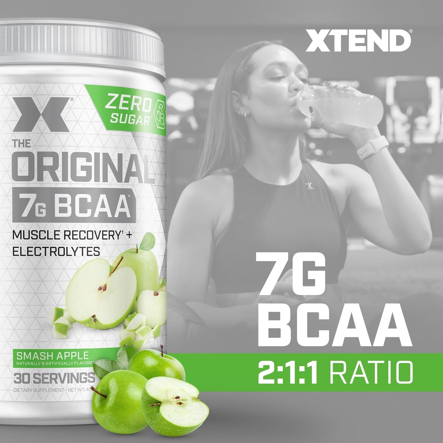 Original BCAA Powder Airheads Candy Flavor, 7g BCAA and 2.5g L-Glutamine, Sugar Free Post Workout Muscle Recovery Drink with Amino Acids for Men & Women, 30 Servings Nirvana Guru