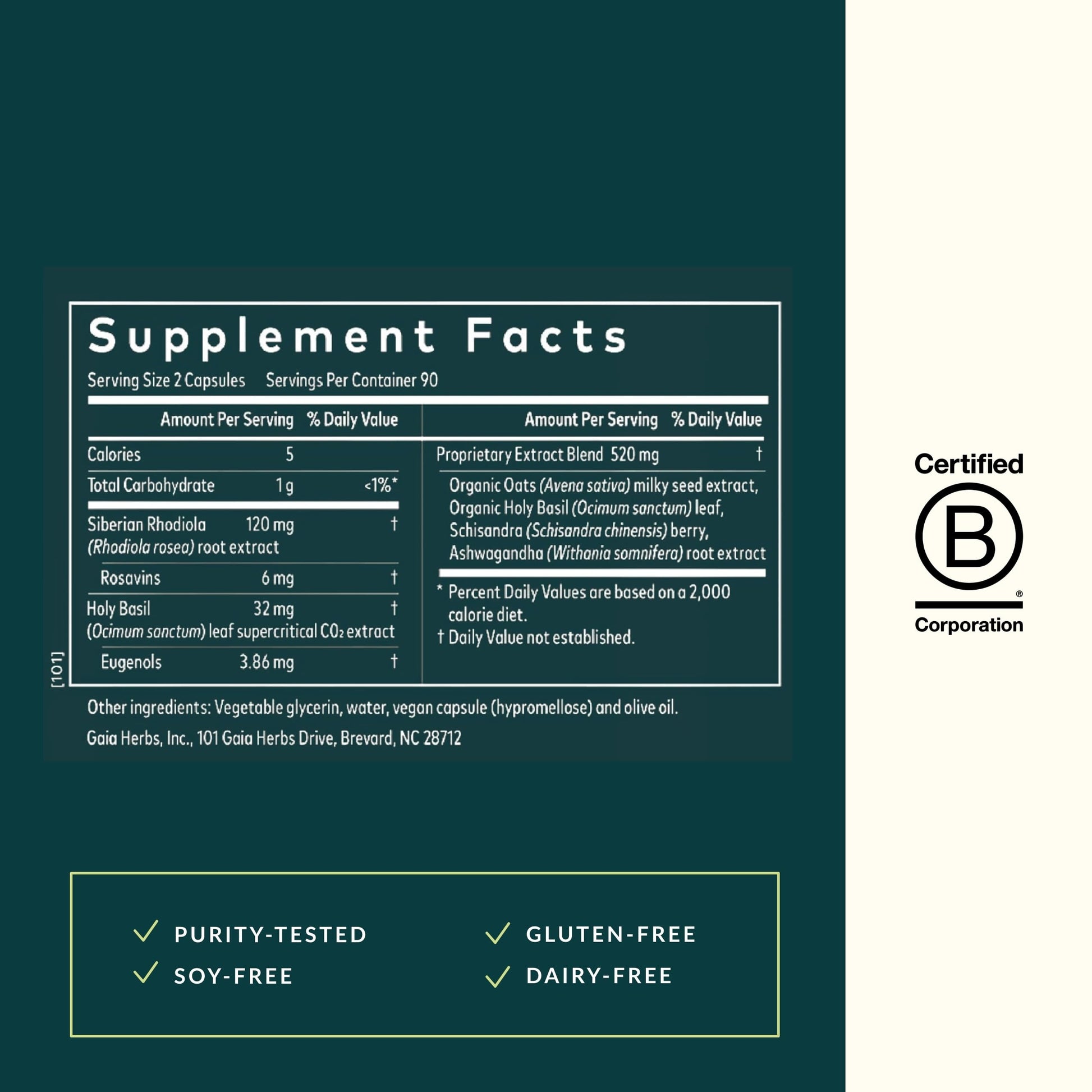 Gaia Herbs Adrenal Health Daily Support - with Ashwagandha, Holy Basil & Schisandra - Herbal Supplement to Help Maintain Healthy Energy & Stress Levels - 120 Vegan Liquid Phyto-Capsules (120 Count) - Nirvana Guru