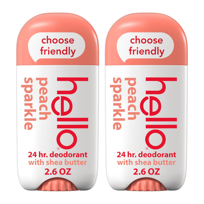 hello Sweet Coconut Deodorant With Shea Butter for Women + Men, Aluminum Free, Baking Soda Free, Parabens Free, 24 Hour Odor Protection, 2.6 Ounce, 2 Pack Nirvana Guru