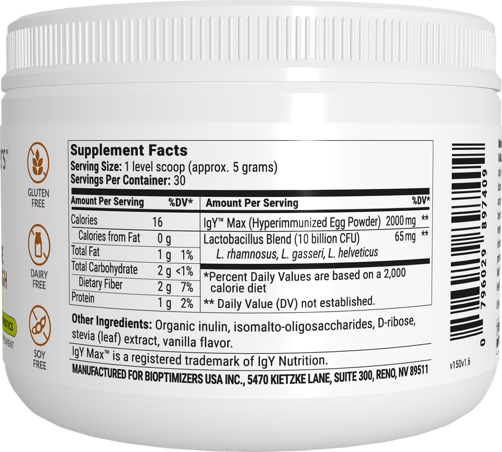 Microbiome Breakthrough Repair Powder - Vegetarian Vanilla - Contains Probiotics for Men and Women - Gas & Bloating Relief - GI Revive - Improves Gut Health - 30 Servings - 150g Nirvana Guru