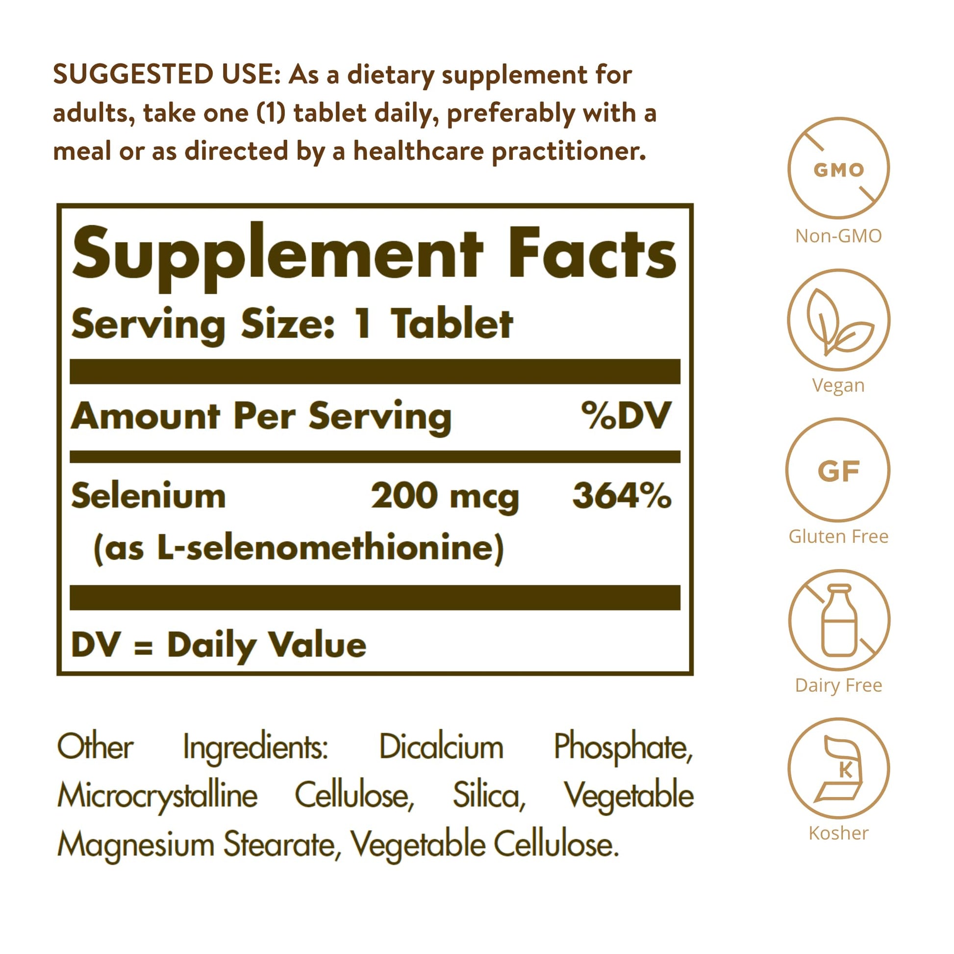 Solgar Yeast-Free Selenium 200 mcg, 250 Tablets - Supports Antioxidant & Immune System Health - Non-GMO, Vegan, Gluten Free, Dairy Free, Kosher - 250 Servings Nirvana Guru