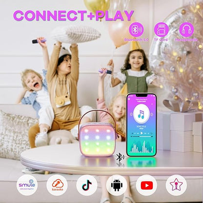 YLL Mini Karaoke Machine with 2 Wireless Microphones, TOP Kids Gifts for Girls Ages 3, 4, 5, 6, 7, 8, 9, 10, 11, 12 +Years Old, 4-12th Birthday Toy Gift for Girls Boys Party (Purple) nirvanaguru