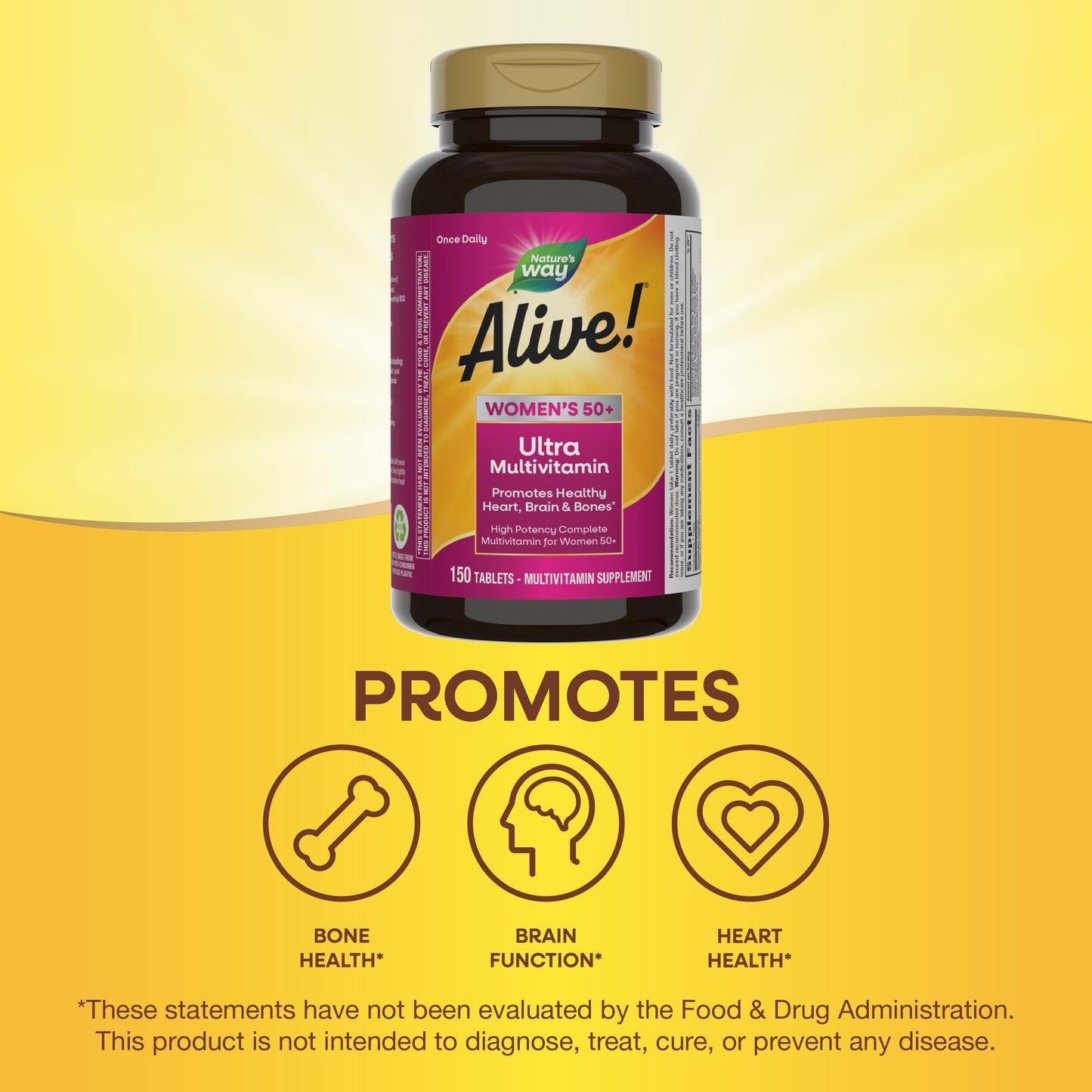 Nature’s Way Alive! Vitamins for Women 50 Plus, Complete Multivitamin, High Potency Formula, with Methylated B12, Gluten-Free, 60 Tablets Nirvana Guru