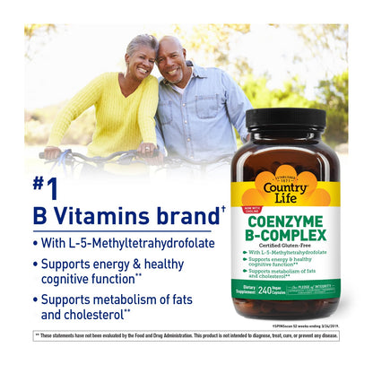 Country Life Coenzyme B-Complex, 120 Capsules – Supports Energy & Metabolism, Mood & Cognitive Function – Vegan, Gluten-Free, Bioavailable B Vitamins with Choline Nirvana Guru