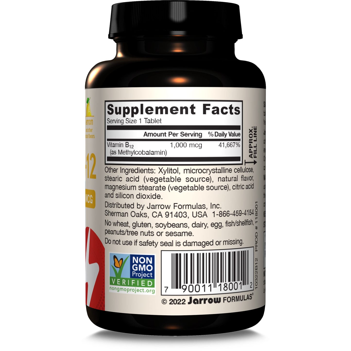 Jarrow Formulas Extra Strength Methyl B-12, Dietary Supplement for Cellular Energy Production, 100 Lemon-Flavored Chewable Tablets, Up to a 100 Day Supply - Nirvana Guru
