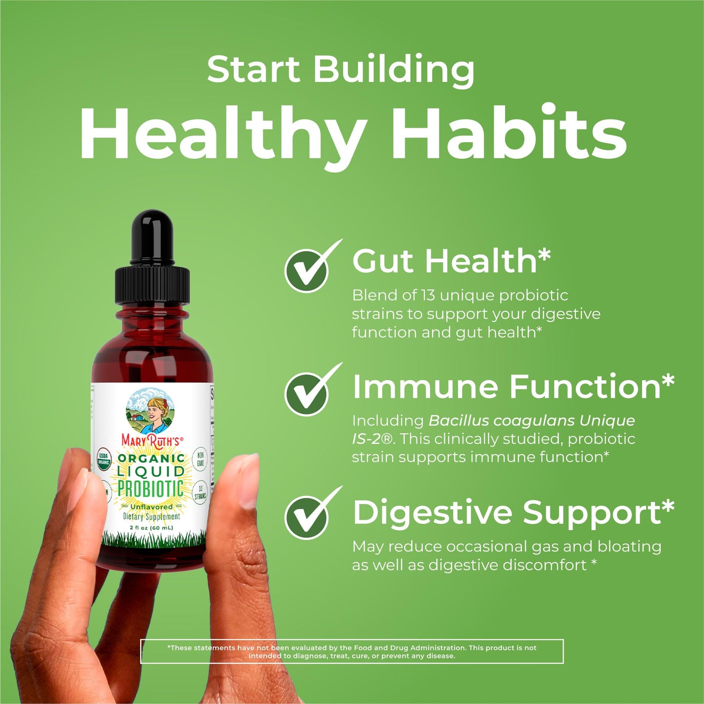 MaryRuth Organics USDA Organic Liquid Probiotic | Digestive Health | Gut Health | Probiotics for Women | Probiotics for Men | Probiotics for Kids | Acidophilus Probiotic | Non-GMO | 40 Servings - Nirvana Guru
