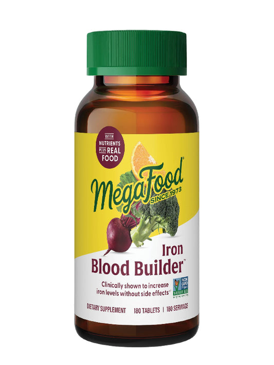 MegaFood Blood Builder Iron Supplement Clinically Shown to Increase Iron Levels Without Side Effects, Vegan Supplement For Women with Vitamin C, Vitamin B12 & Folic Acid, 90 Tablets - Nirvana Guru