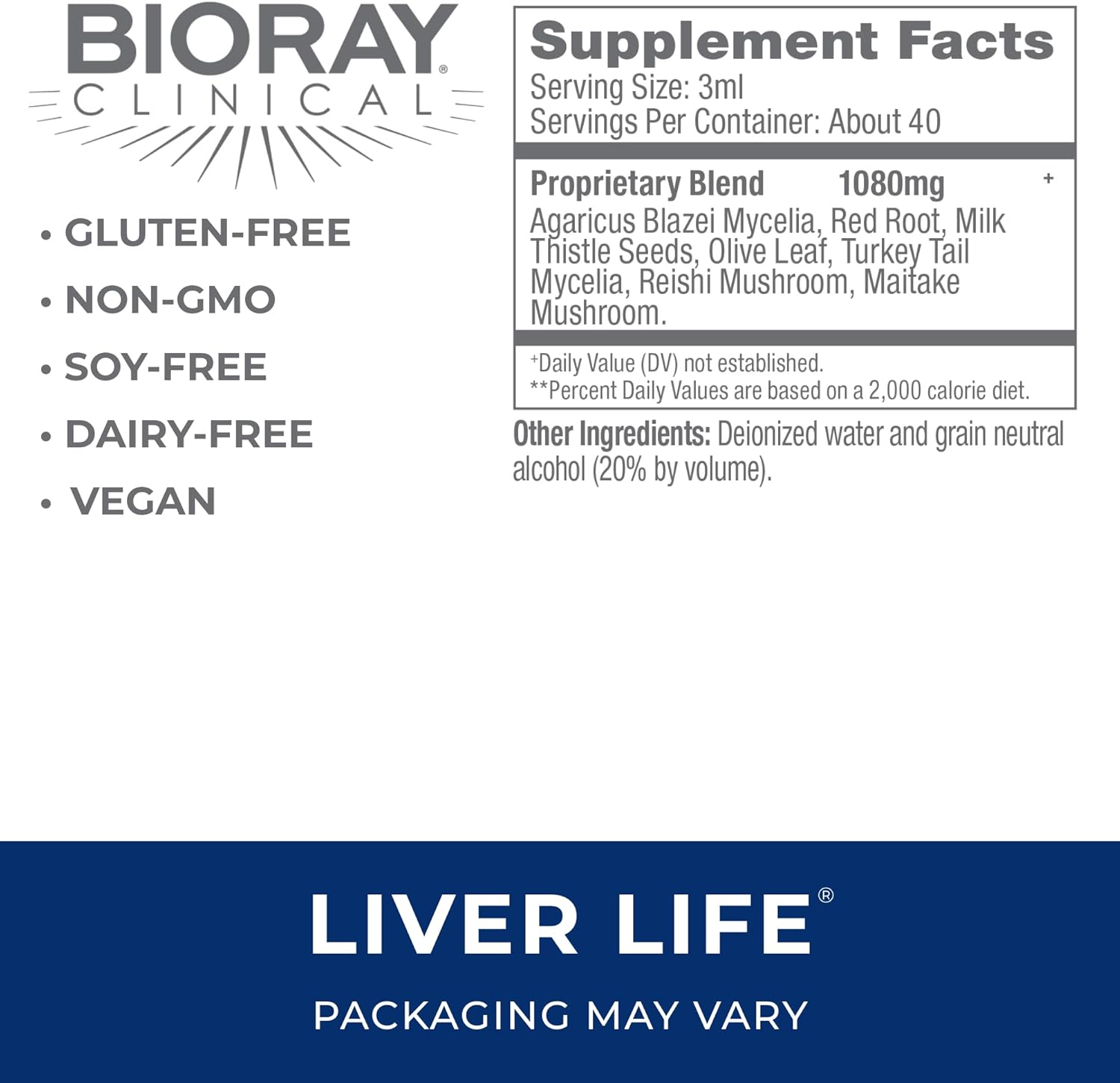 BIORAY Clinical Liver Life - 4 fl oz - Strengthens Liver Structure & Function - Non-GMO, Vegetarian, Gluten Free Nirvana Guru