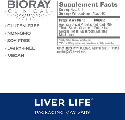 BIORAY Clinical Liver Life - 4 fl oz - Strengthens Liver Structure & Function - Non-GMO, Vegetarian, Gluten Free Nirvana Guru