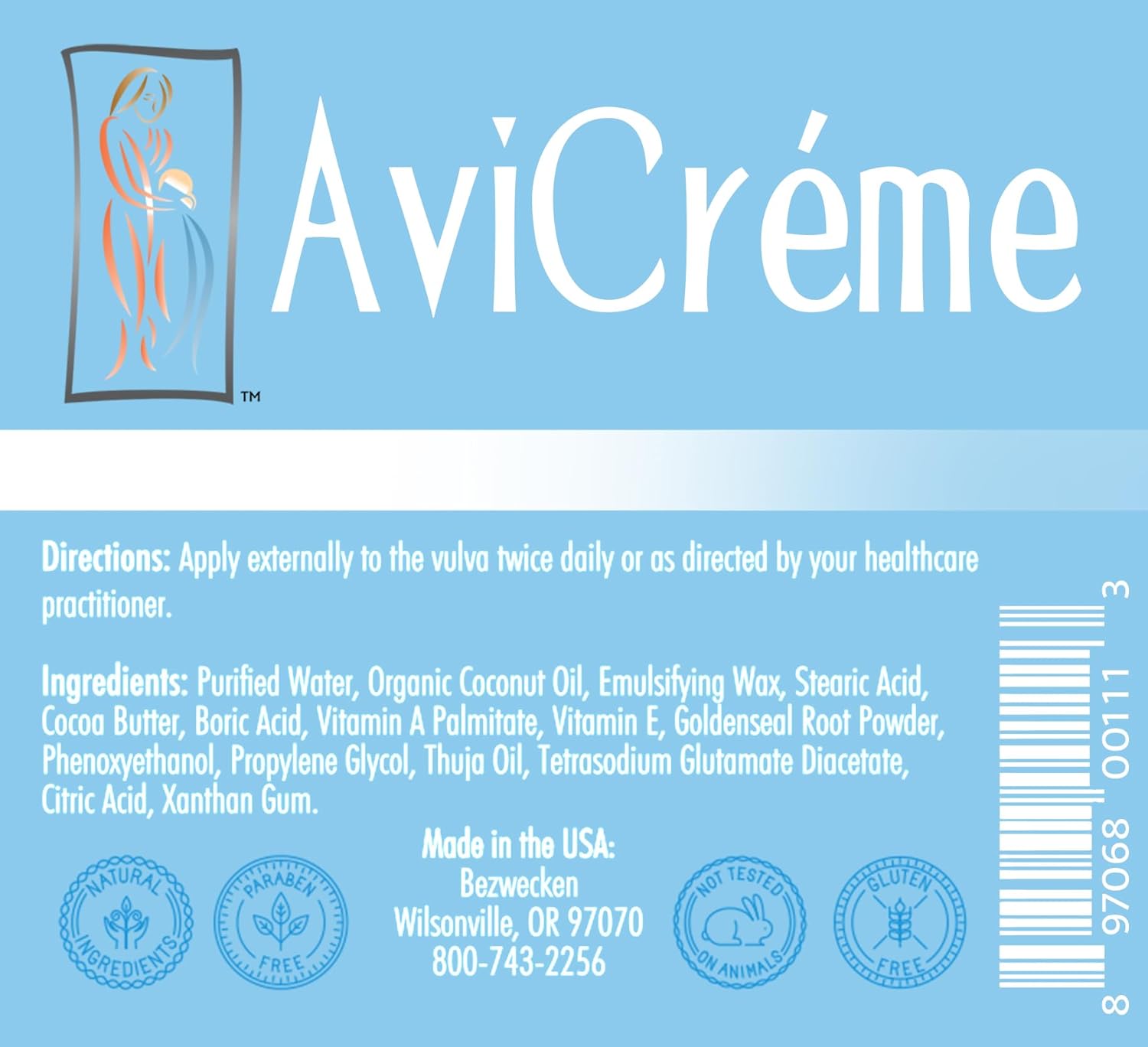 Bezwecken - AVI Crème - 2oz Crème - Professionally Formulated Vaginal Yeast Infection Support - Safe, Natural, Paraben Free - 30 Day Supply Nirvana Guru