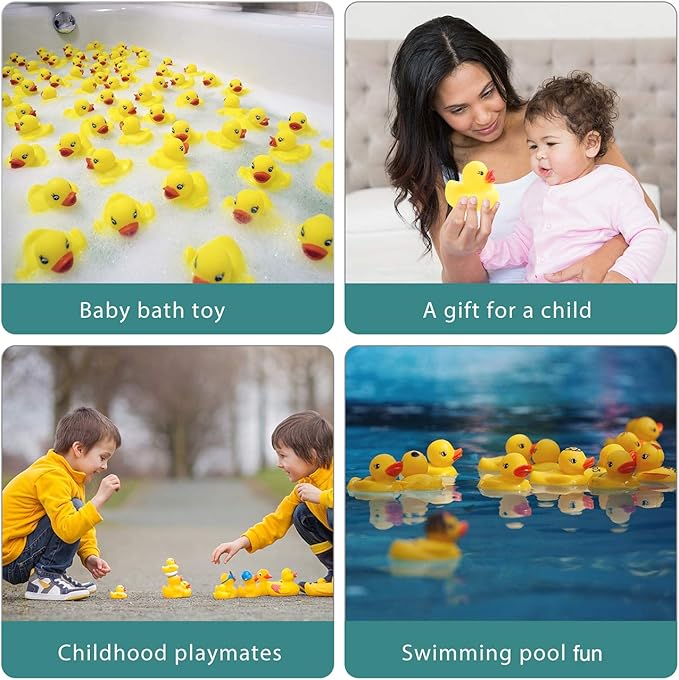 Rubber Duck Bath Toys 50PCS Mini Ducks Bulk for Kids Baby Shower Decorations Birthday Party Favors Gift Classroom Summer Beach Pool Activity Carnival Game nirvanaguru