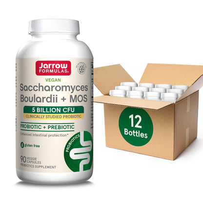 Jarrow Formulas Saccharomyces Boulardii Probiotics + MOS 5 Billion CFU Probiotic Yeast for Intestinal Health Support, Gut Health Supplements for Women and Men, 180 Veggie Capsules, 180 Day Supply - Nirvana Guru