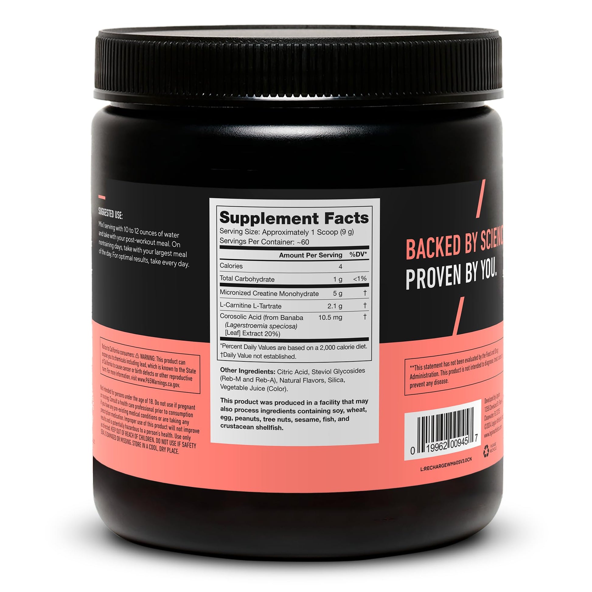 LEGION Recharge Post Workout Drink - Micronized Creatine Monohydrate Natural Post Workout Recovery Drink - Muscle Builder & Recovery Booster Post Workout Supplements (Strawberry Lemonade, 30 Servings) Nirvana Guru