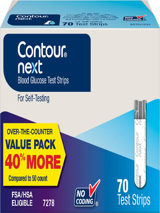 Contour Next Blood Glucose Test Strips for Diabetes, 70 Count (Pack of 1) Nirvana Guru