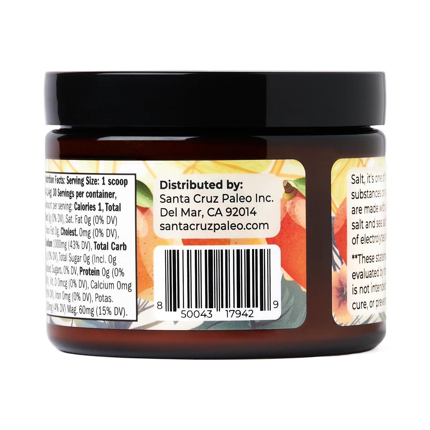 Santa Cruz Paleo Electrolyte Powder, Lemonade Flavor, Sugar Free Hydration Drink Mix with Himalayan Pink Salt, Sea Salt, Magnesium Glycinate, Potassium Chloride, Sweetened with Stevia, 30 Servings