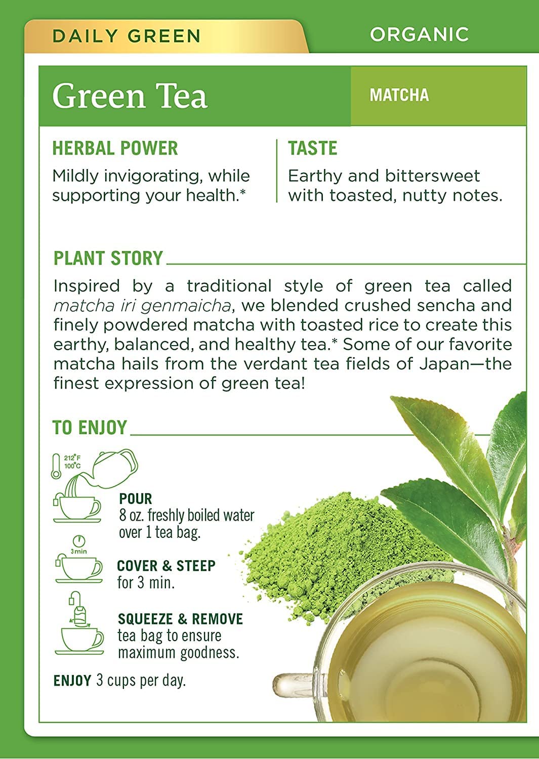 Traditional Medicinals Tea, Organic Green Tea Matcha, Genmaicha, Supports Health, 96 Tea Bags (6 Pack) - Nirvana Guru
