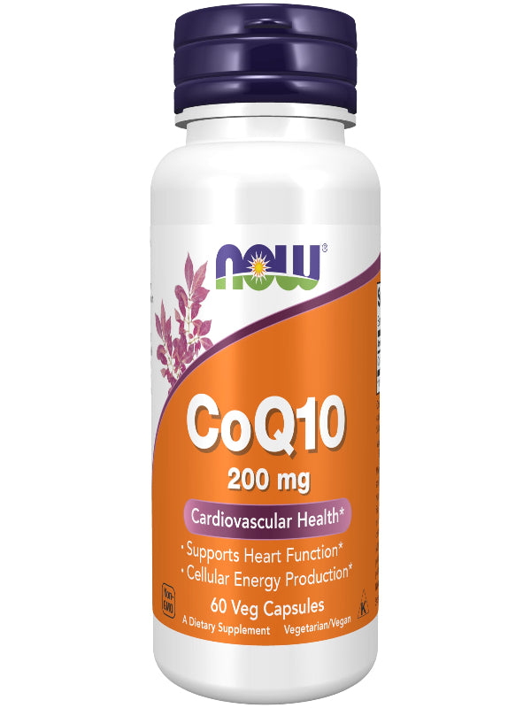 NOW Foods Supplements, CoQ10 (Coenzyme Q10) 200 mg, Cardiovascular Health*, 60 Veg Capsules - Nirvana Guru