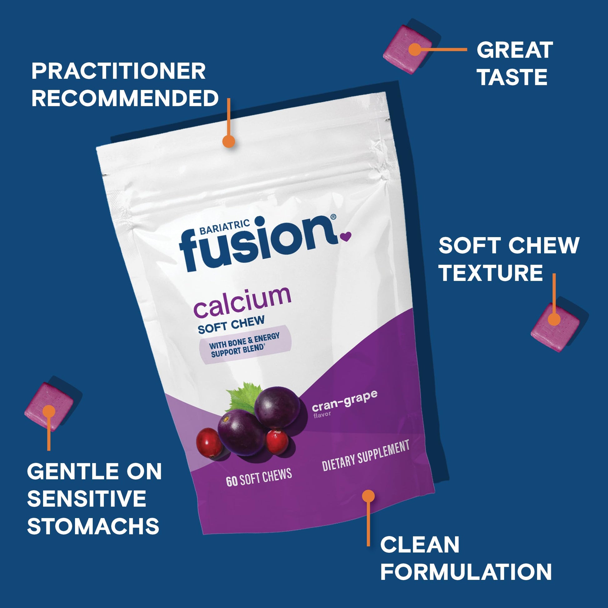 Bariatric Fusion Bariatric Calcium Chews | Calcium Citrate with Vitamin D3 Calcium Supplement Bariatric Vitamin | Sugar Free Calcium Citrate Chewable | Calcium Citrate 500mg | Caramel | 60 Count Nirvana Guru