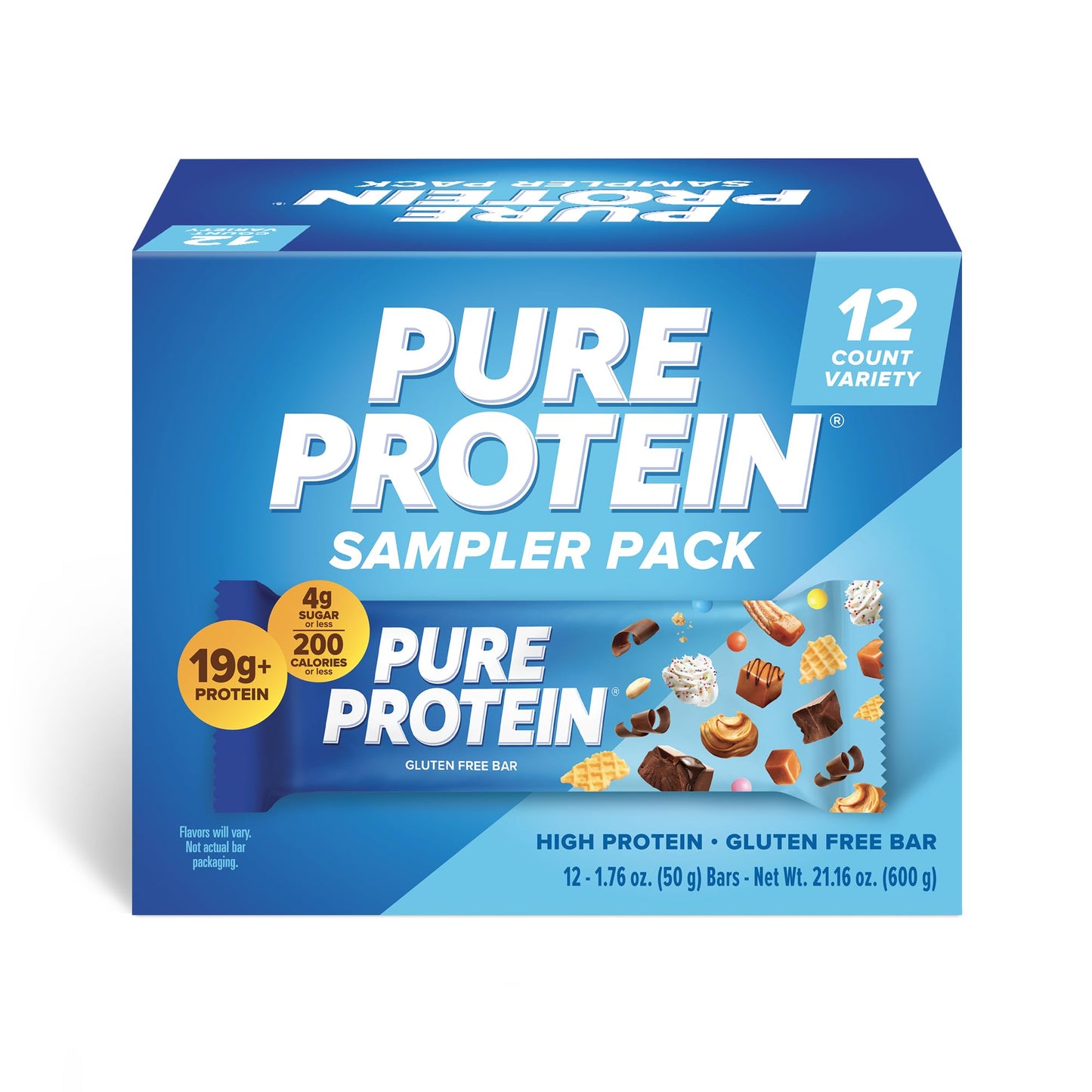 Pure Protein Bars, High Protein, Nutritious Snacks to Support Energy, Low Sugar, Gluten Free, Chocolate Deluxe, 1.76 oz., 12 Count(Pack of 1) (Packaging may vary)
