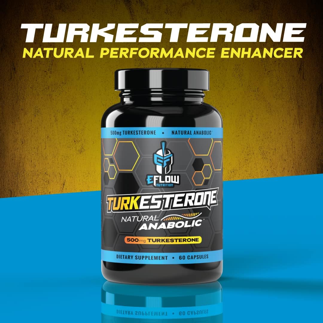 eFlow Nutrition Turkesterone Supplement for Men [Highest Purity] + Cyclodextrin for High Absorption - Increase Stamina, Lean Muscle Growth & Recovery, Boosts Drive - 3rd Party Tested (60 Capsules) Nirvana Guru