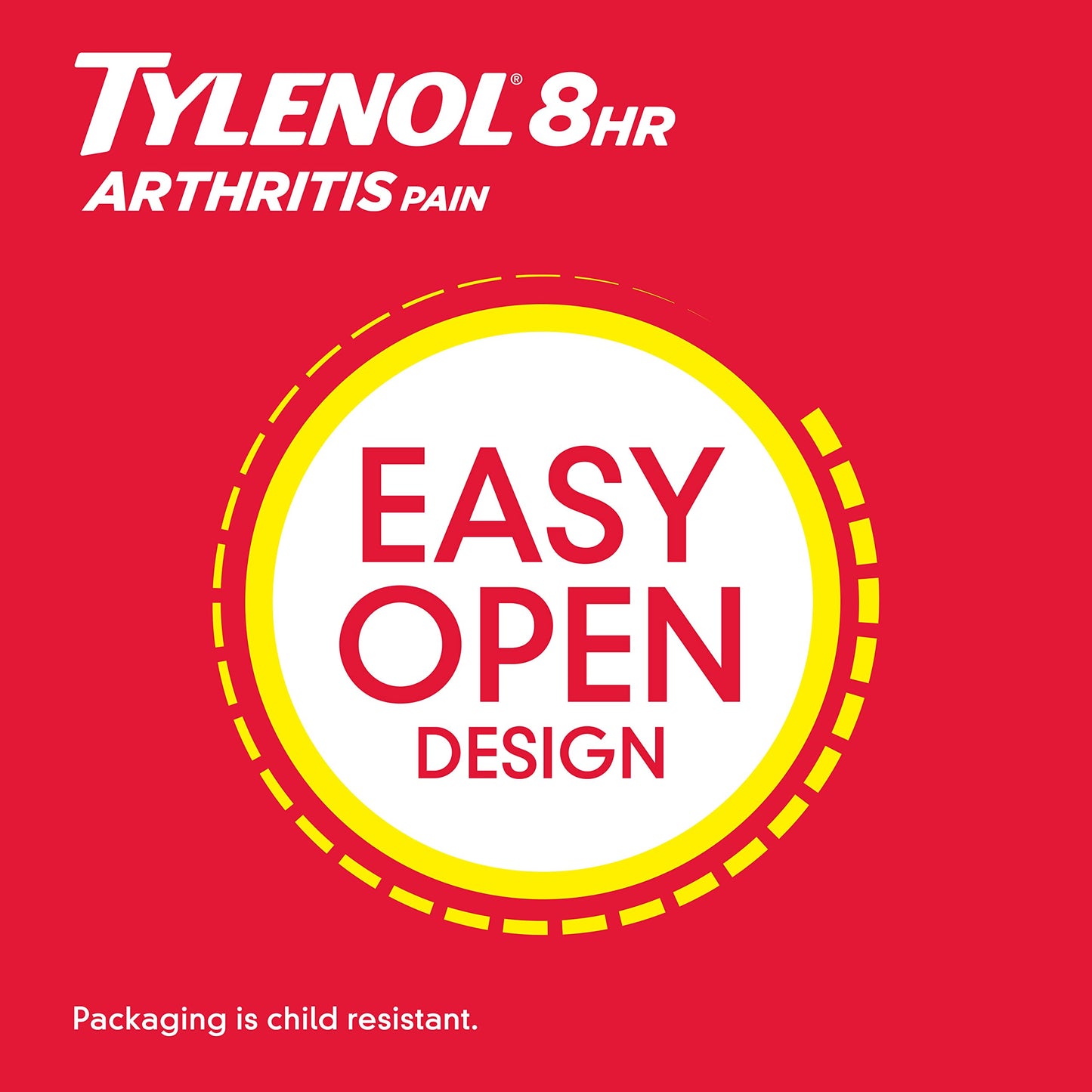 Tylenol 8HR Arthritis Pain Relief Caplets, 650 mg Acetaminophen for Minor Arthritis & Joint Pain, Fever Reducer, Extended Release, Gentle on Stomach, FSA or HSA Eligible, 100 ct
